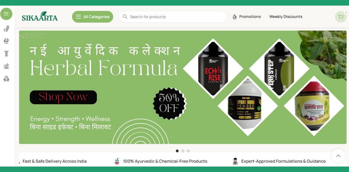 Ayurveda E-commerce Store Website